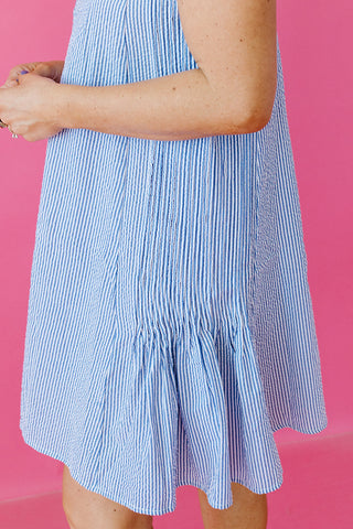 Maura Gingham Mini Dress in Blue