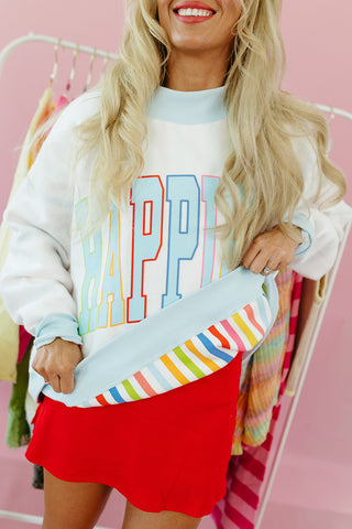 Happiest Stripe Reversible Mock Neck