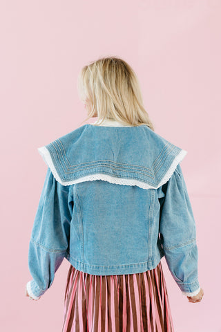 Kori Pintuck Collar Denim Jacket
