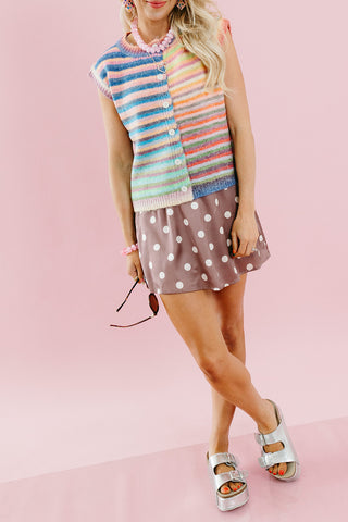 Miller Polka Dot Skort in Hazelnut/Mink