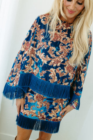 Sloane Velvet Fringe Poncho Top