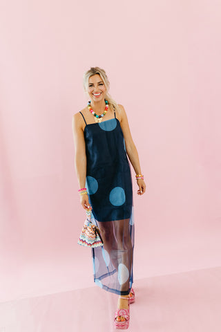Astrid Polka Dot Sheer Layer Maxi Dress