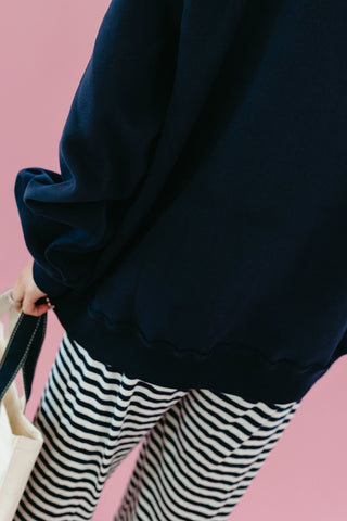 Mother Embroidered Mock Neck Sweatshirt
