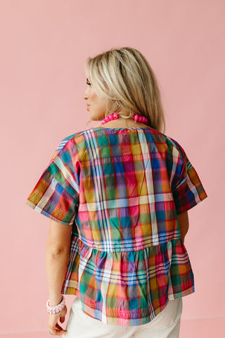 Hattie Plaid Top