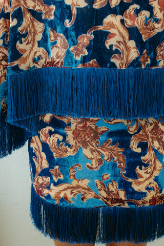 Sloane Velvet Fringe Poncho Top