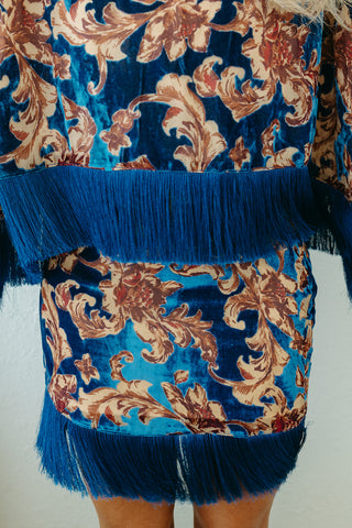 Sloane Velvet Fringe Poncho Top
