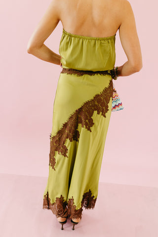 Kyra Lace Maxi Skirt in Green