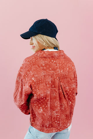 Brylie Paisley Printed Jacket in Red