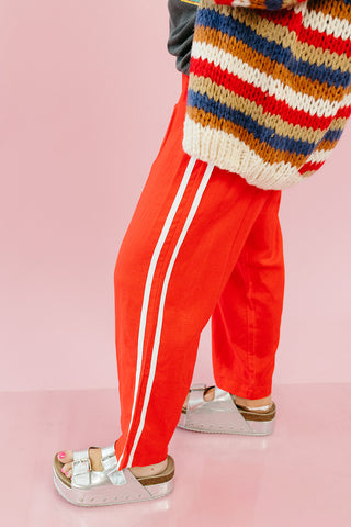 Elsie Linen Pants in Cherry