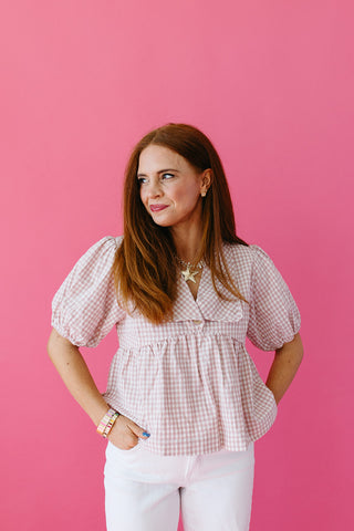 Juno Plaid Collar Top