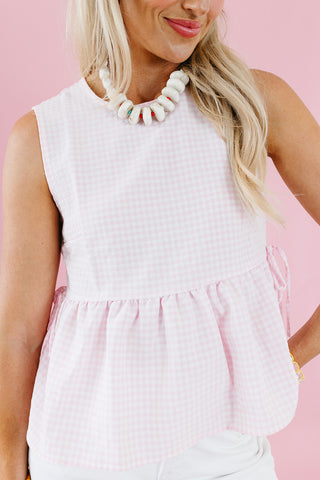 Mariah Gingham Top in Pink