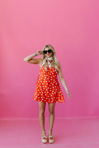 Minnie Polka Dot Mini Dress in Red/Cream