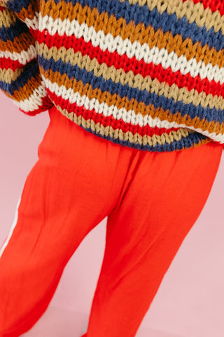 Elsie Linen Pants in Cherry