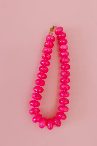 Sugar Beads Necklace Set - Fuchsia
