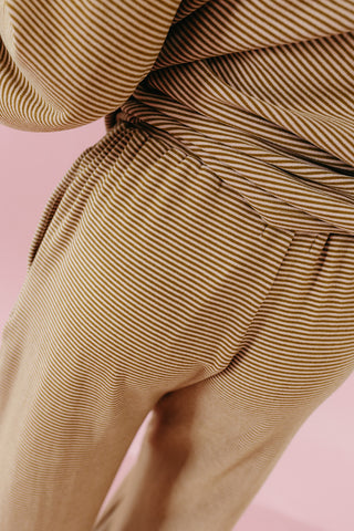 Ollie Stripe Pants in Olive/Mauve