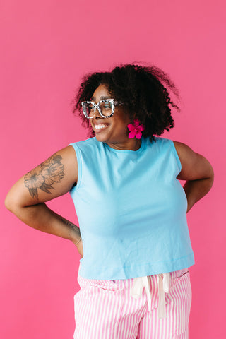 Bea Knit Tank Top in Blue