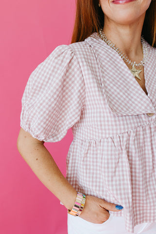 Juno Plaid Collar Top
