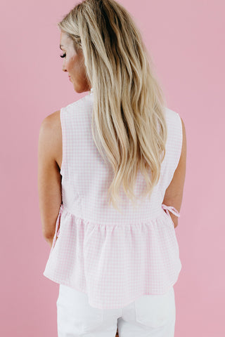 Mariah Gingham Top in Pink