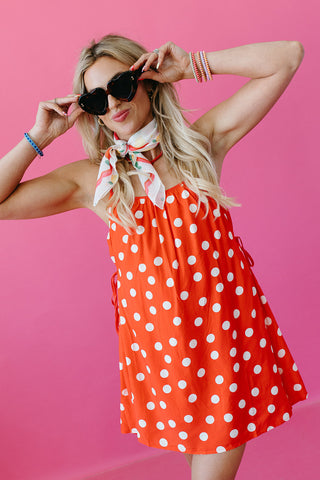 Minnie Polka Dot Mini Dress in Red/Cream