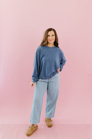 Hilda Soft Touch Crewneck Sweatshirt in Navy