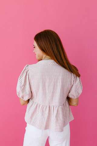 Juno Plaid Collar Top