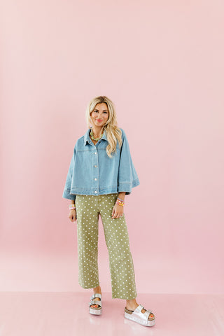 Lakin Denim Cape Top