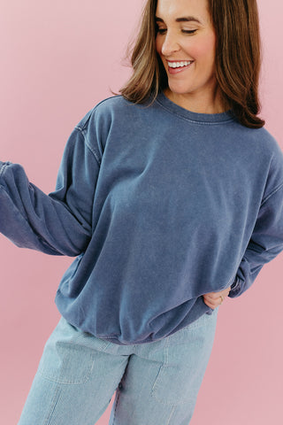 Hilda Soft Touch Crewneck Sweatshirt in Navy