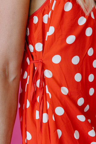 Minnie Polka Dot Mini Dress in Red/Cream