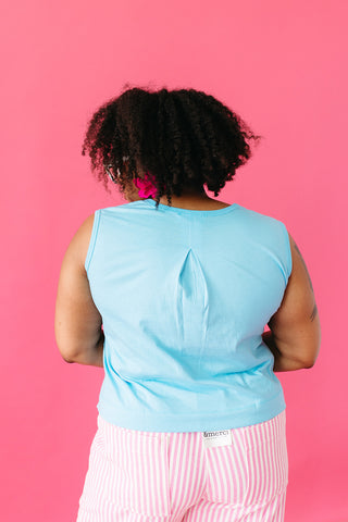 Bea Knit Tank Top in Blue