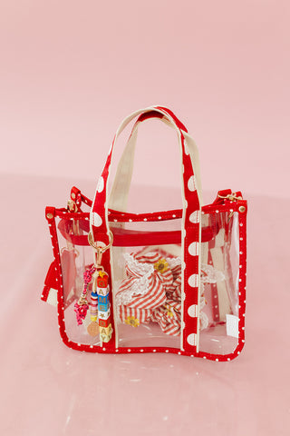Game Day Clear Stadium Tote in Red