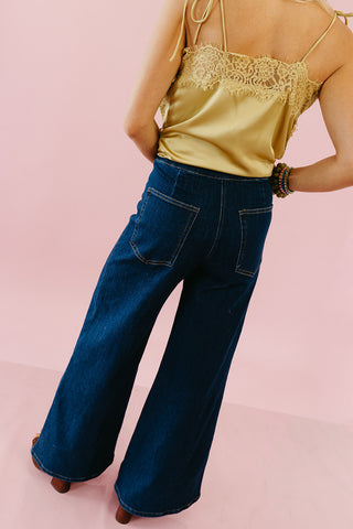Selma Wide Leg Denim in Dark Wash
