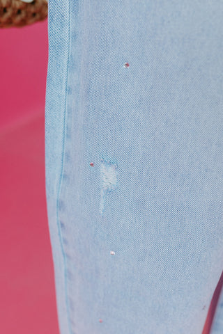 Ella Rhinestone Barrel Jeans