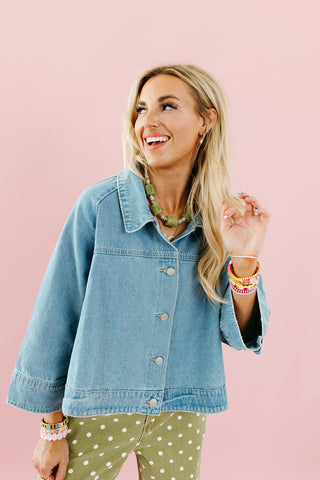 Lakin Denim Cape Top