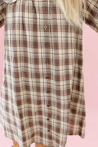 Racquel Plaid Collar Mini Dress