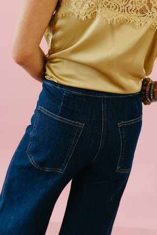Selma Wide Leg Denim in Dark Wash