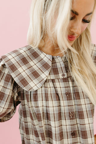 Racquel Plaid Collar Mini Dress