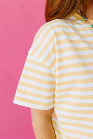 Daisy Stripe Tee in Yellow