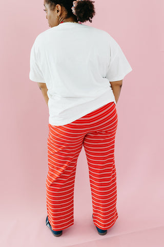 Reed Stripe Lounge Pants in Red/White