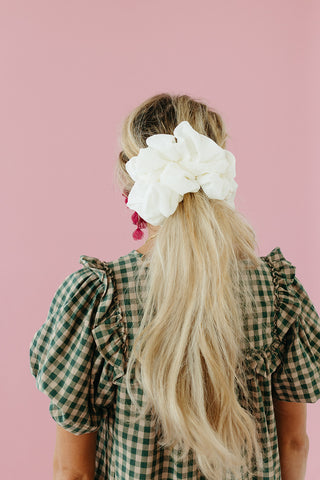 Oversized Chiffon Scrunchie in Ivory