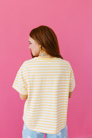 Daisy Stripe Tee in Yellow