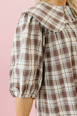 Racquel Plaid Collar Mini Dress