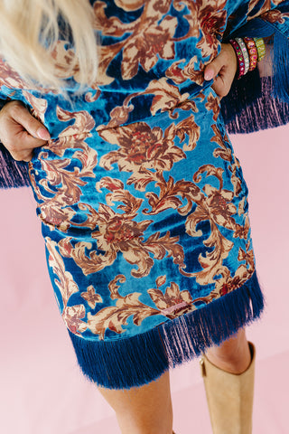Sloane Velvet Fringe Mini Skirt