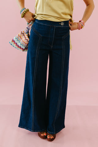 Selma Wide Leg Denim in Dark Wash