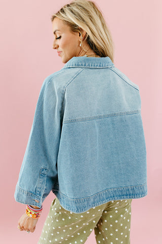 Lakin Denim Cape Top