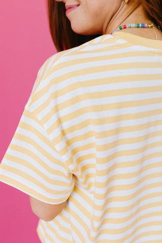 Daisy Stripe Tee in Yellow