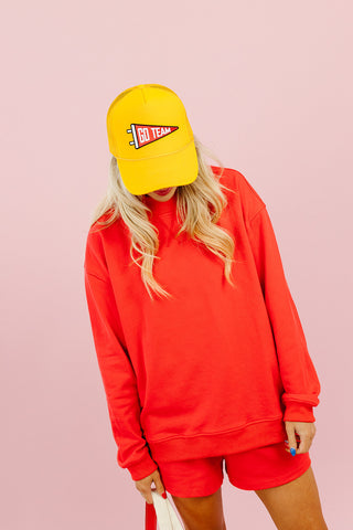 Kerri Mock Neck + Shorts Set in Chili