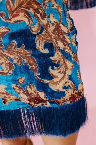 Sloane Velvet Fringe Mini Skirt