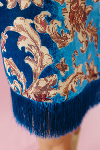 Sloane Velvet Fringe Mini Skirt