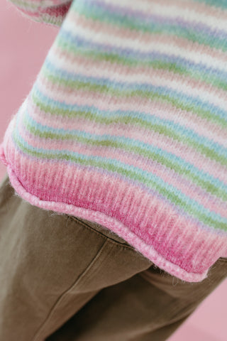Bowen Button Cardigan in Strawberry Mix