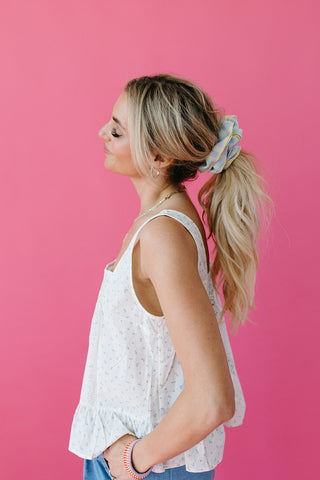 Elara Floral Ruffle Tank Top